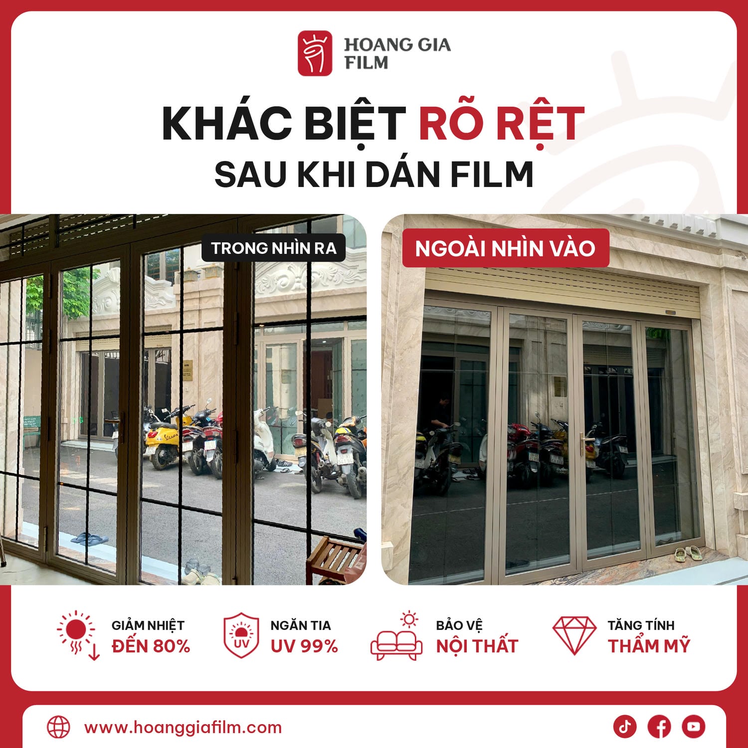 Dán phim cách nhiệt nhìn một chiều cho nhà kính