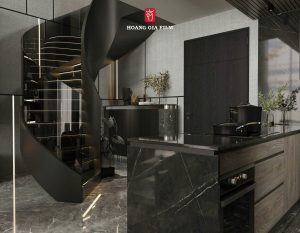 Dán phim cầu thang mã tối cho kính cầu thang hiện đại