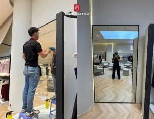 Thi công phim an toàn kính trung tâm thương mại AEON Mall