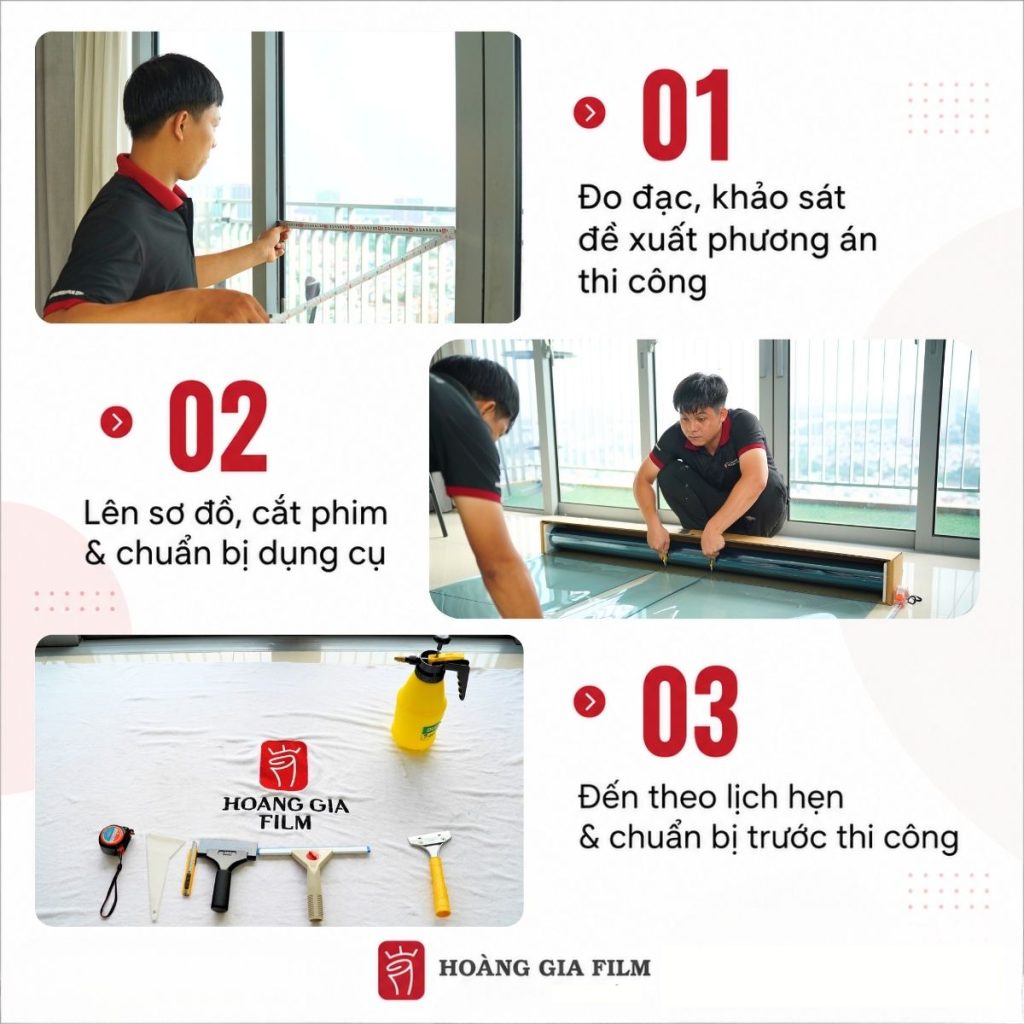 Quy trình dán phim cách nhiệt tại HGF